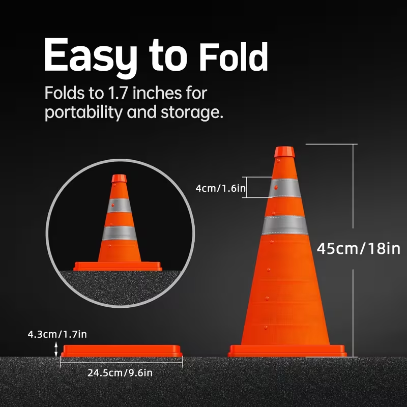 مخاريط مرور قابلة للطي بطول 45 - مراجعة Road Traffic Cone وسعره