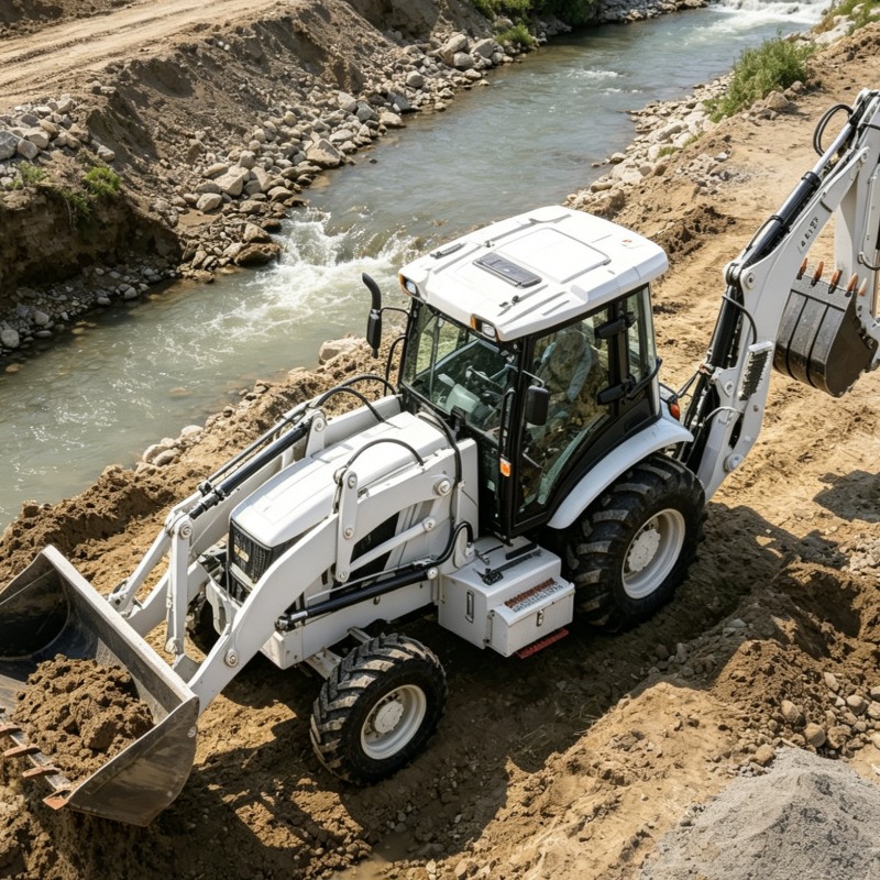 لودر حفار صناعي بدفع رباعي 4x4 - مراجعة Heavy Equipment Working وسعره